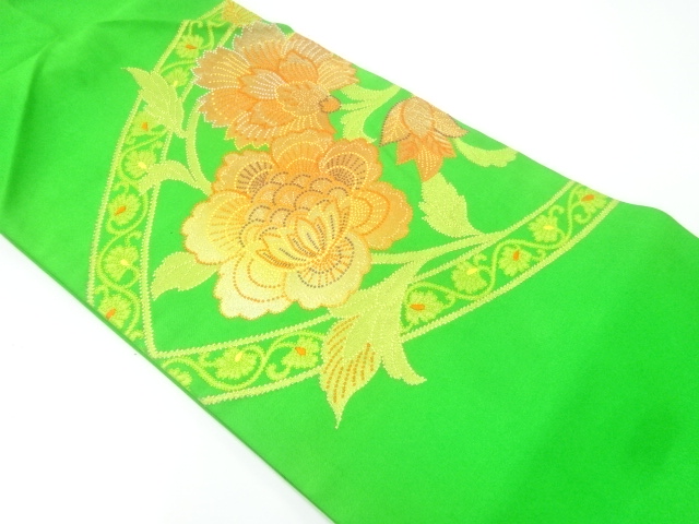 草花模様織出し名古屋帯